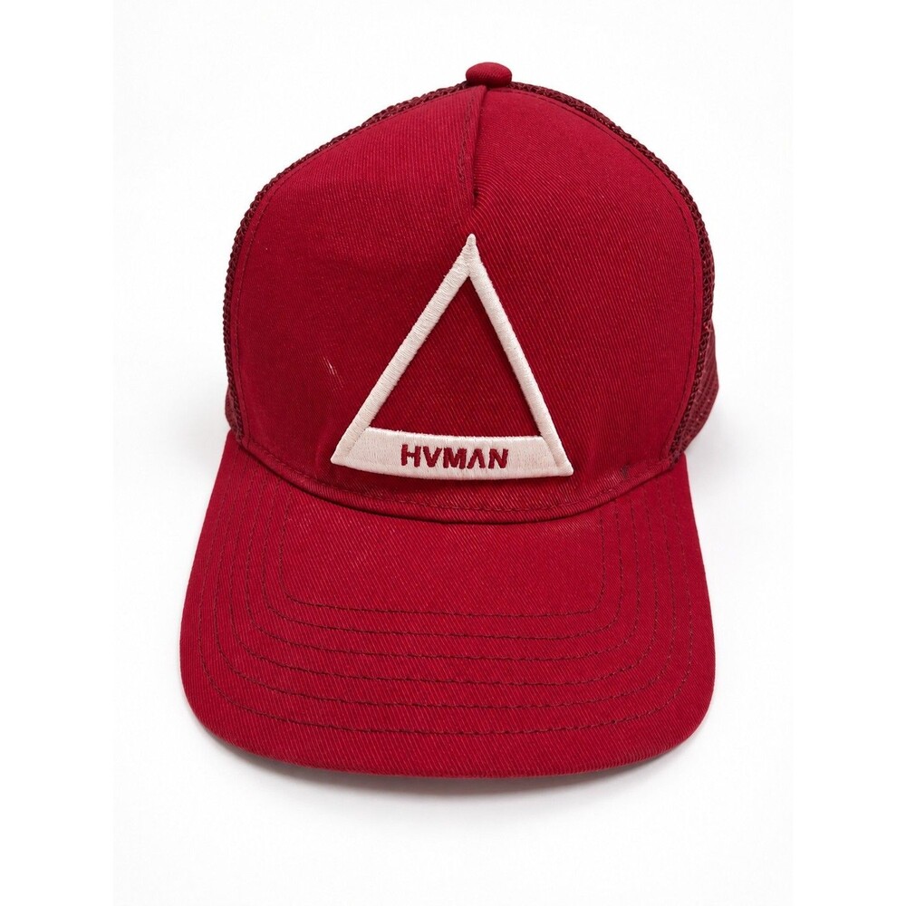 HVMAN Burgundy Trucker Hat Snapback Mesh Triangle Logo Chosen Prevail Adjustable